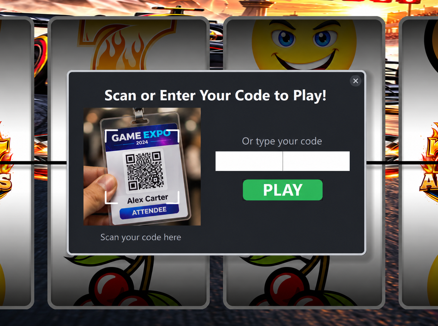 Slot Machine QR Code and Bar Code Scanner