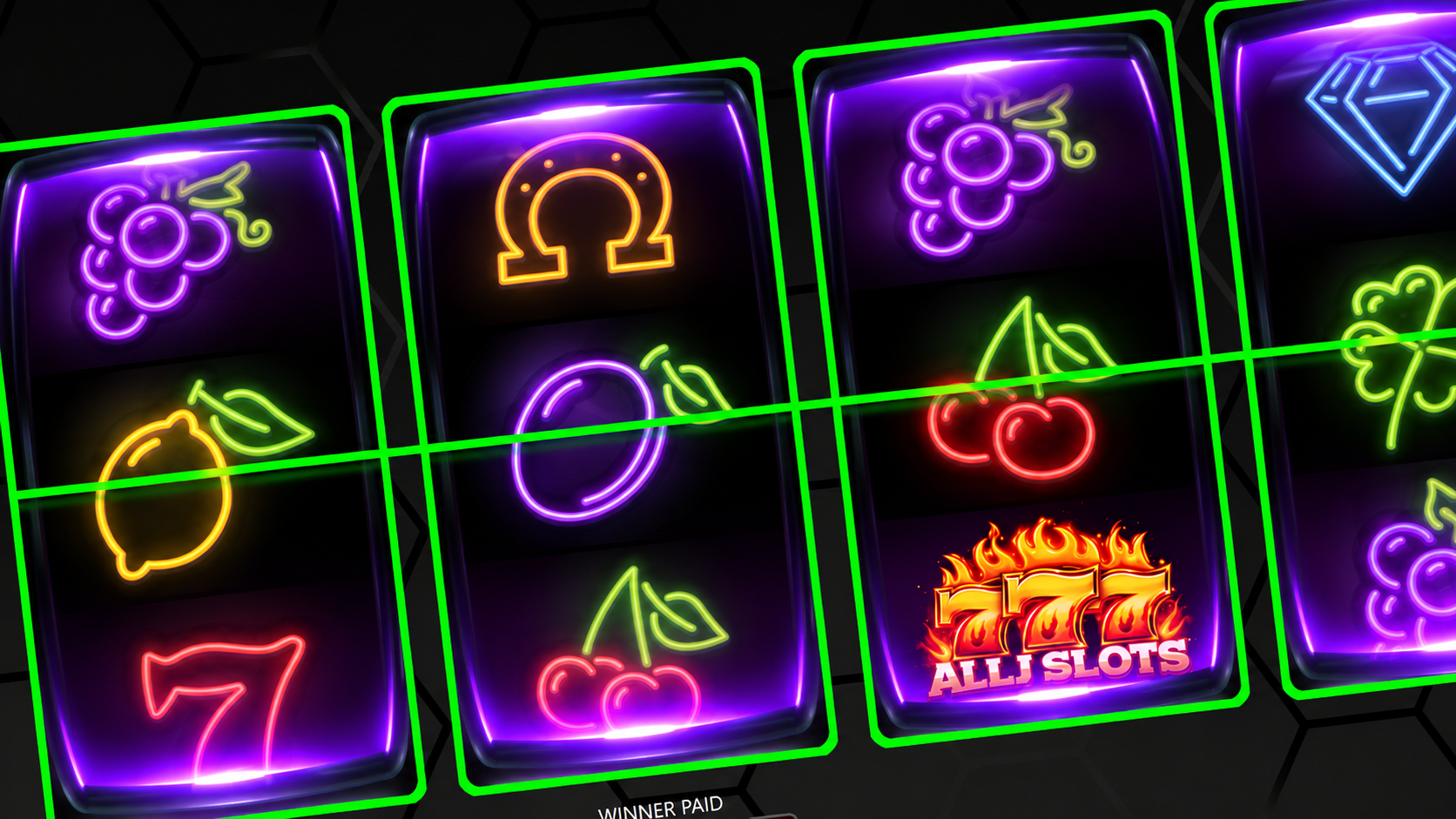 Neon Slot Machine Reels Theme