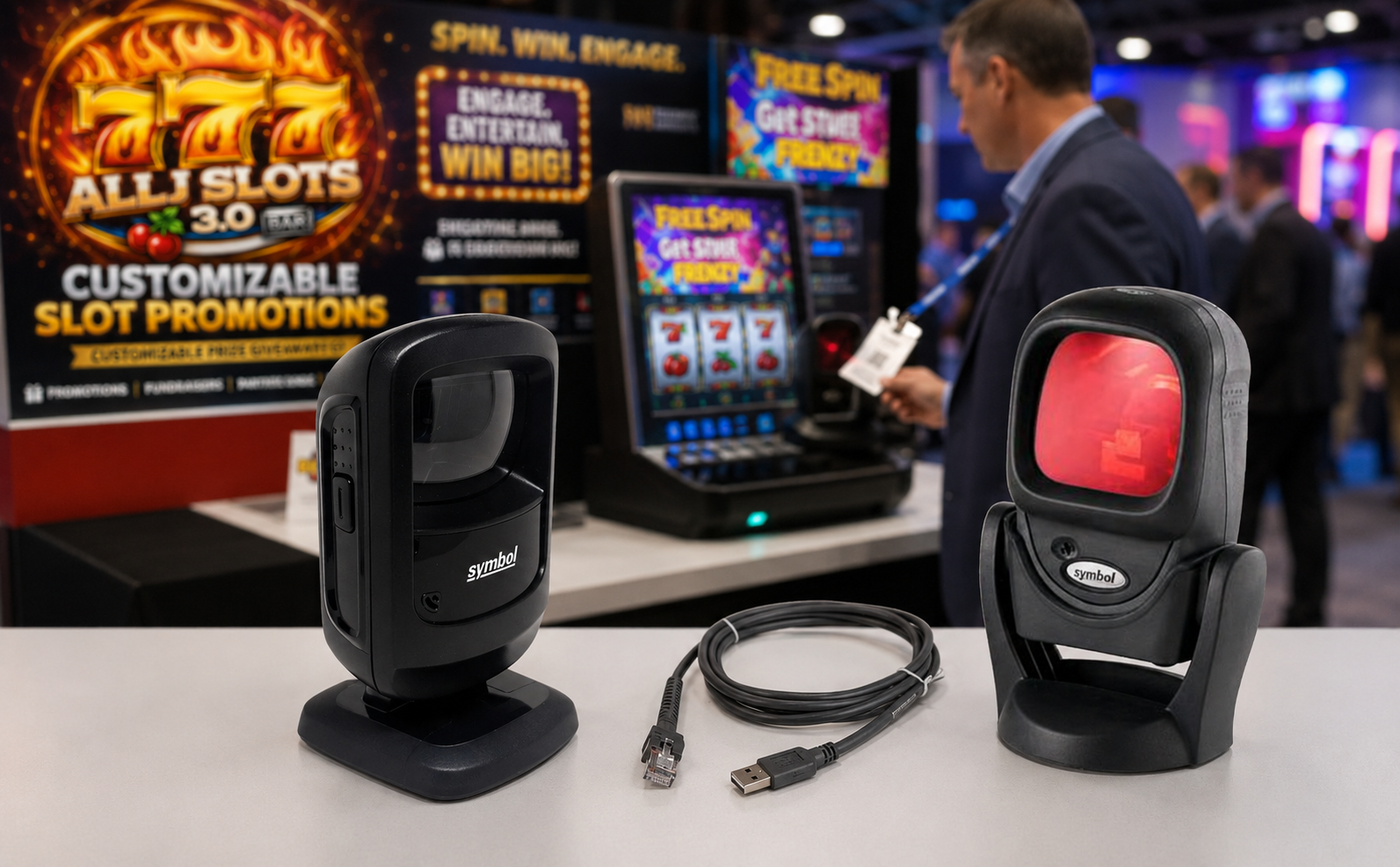 USB Badge Scanner for Custom Slot Machine